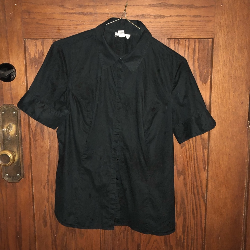 Black short sleeved blouse